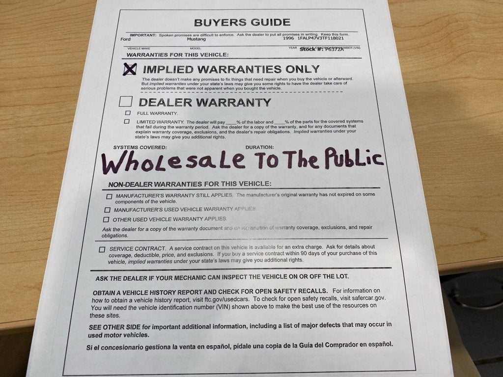 1996 Ford Mustang Cobra