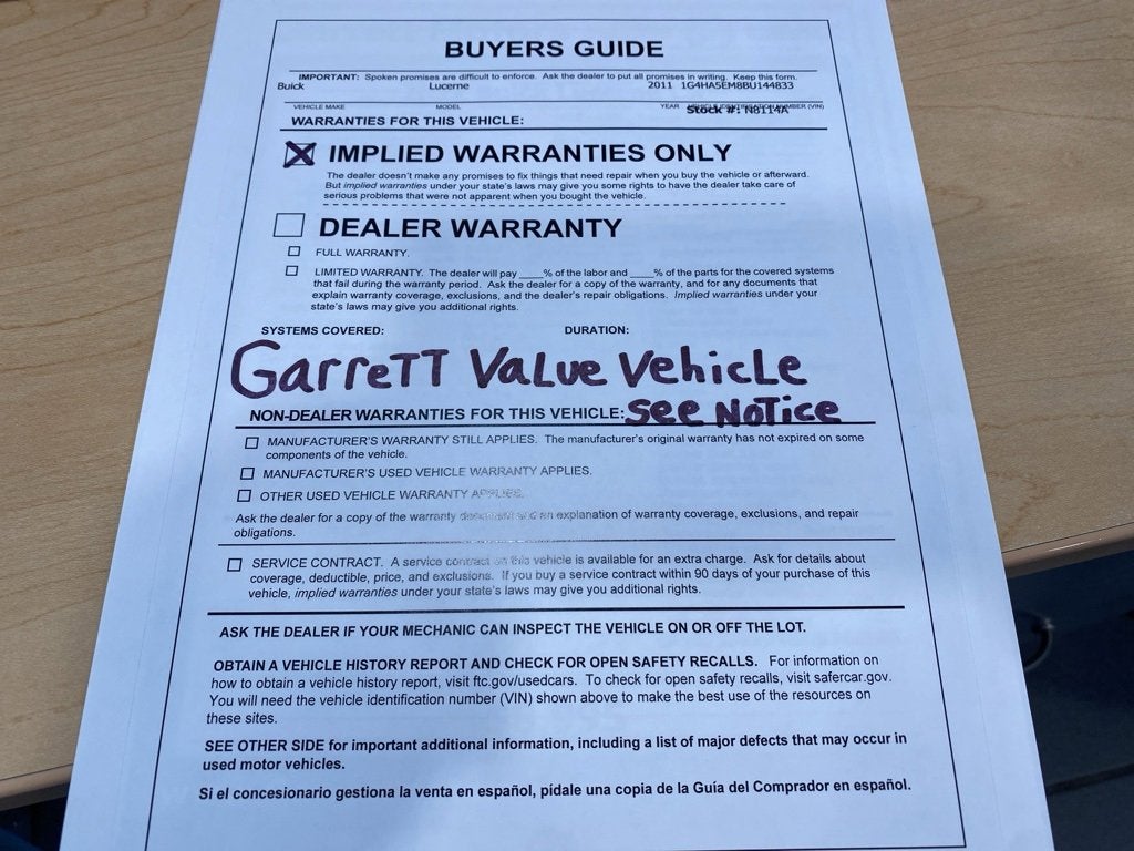 2011 Buick Lucerne CX