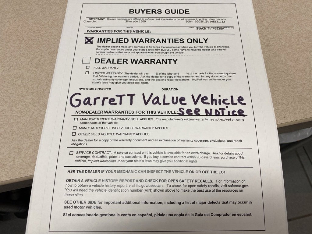 2004 Chevrolet Silverado 1500 Work Truck