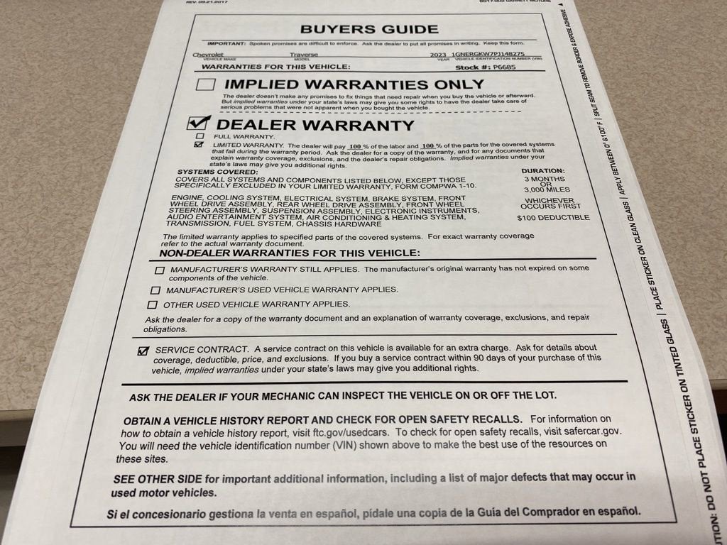 2023 Chevrolet Traverse LT Cloth