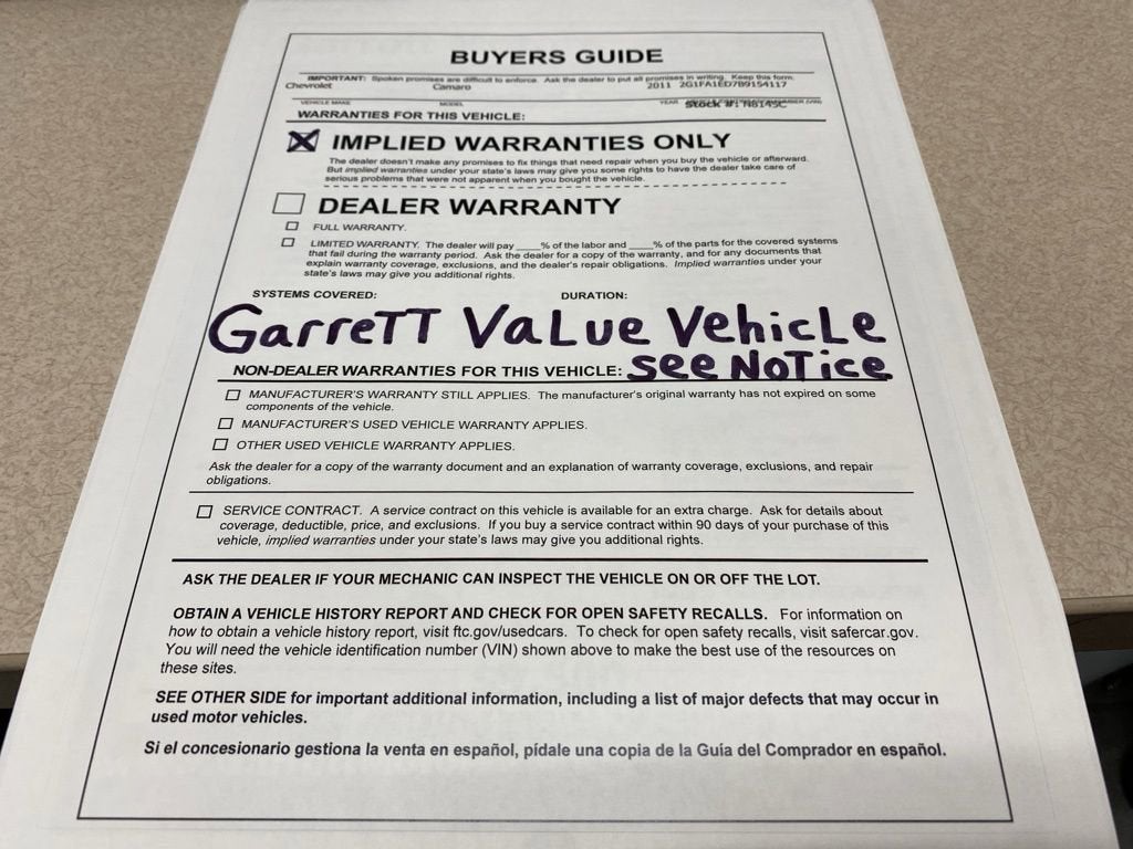 2011 Chevrolet Camaro 2LS