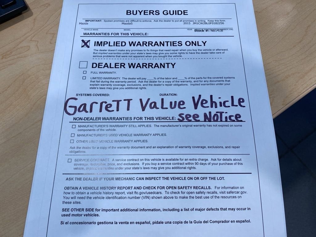 2015 Mazda Mazda5 Sport