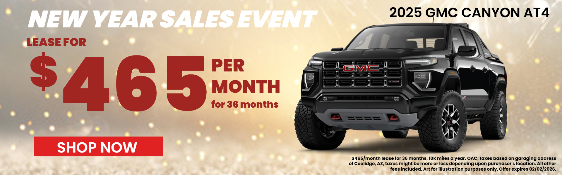 CANYON AT4 LEASE OFFER FROM GARRETT MOTORS IN COOLIDGE, AZ